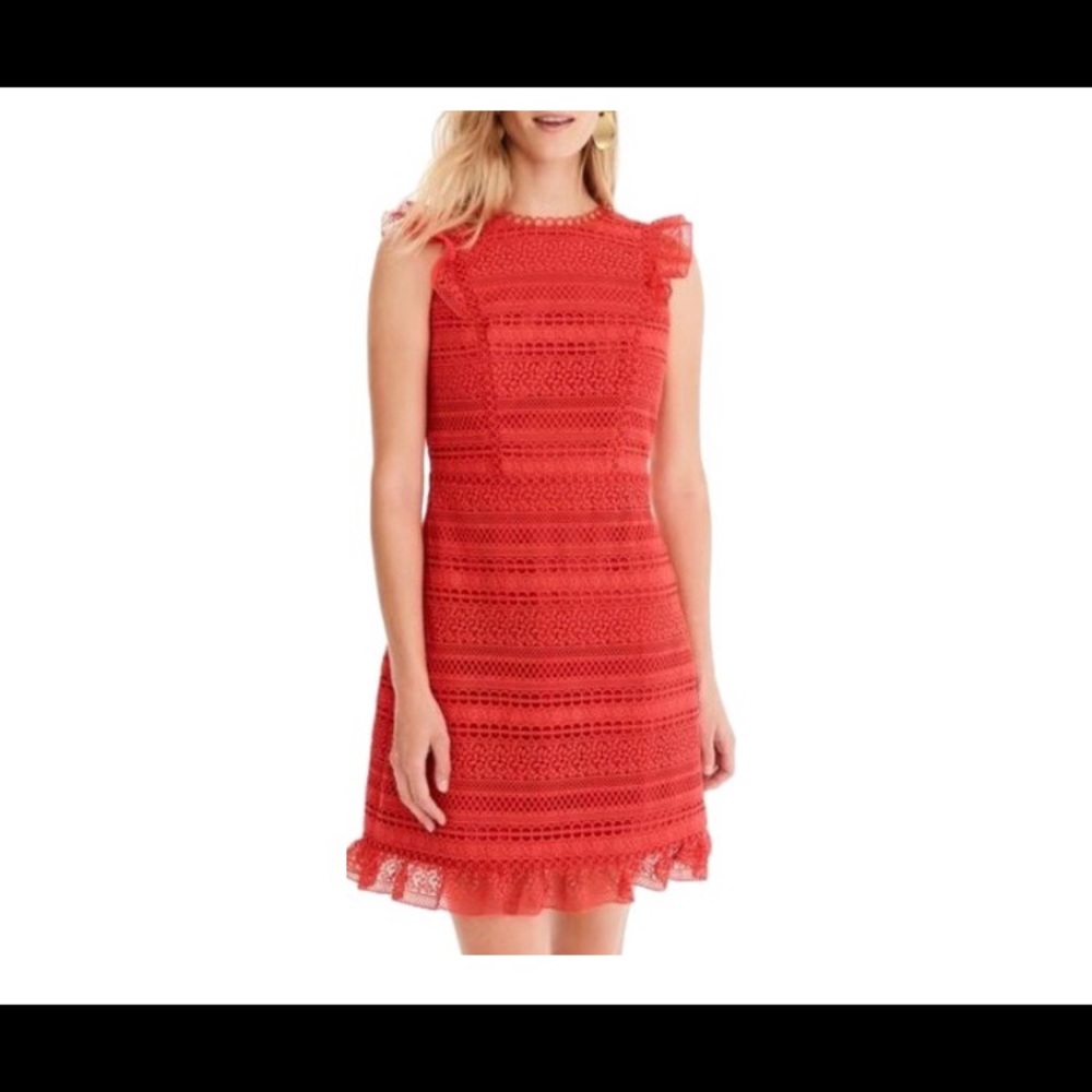 NWT J Crew Orange Lace Crochet Dress